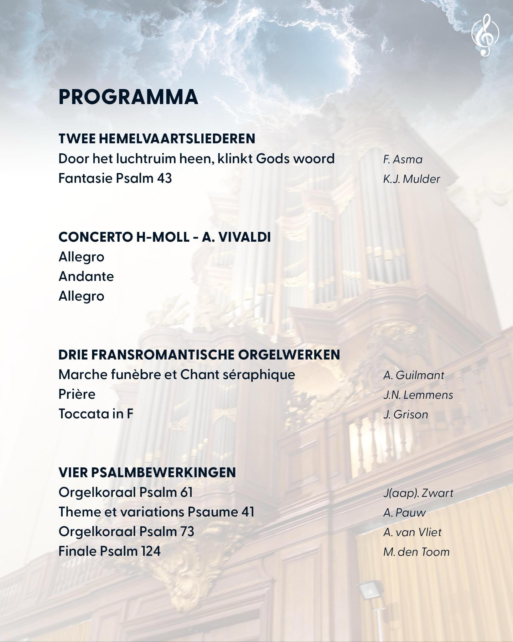 Programma - Hemelvaartsconcert – Den Haag – Marco den Toom
