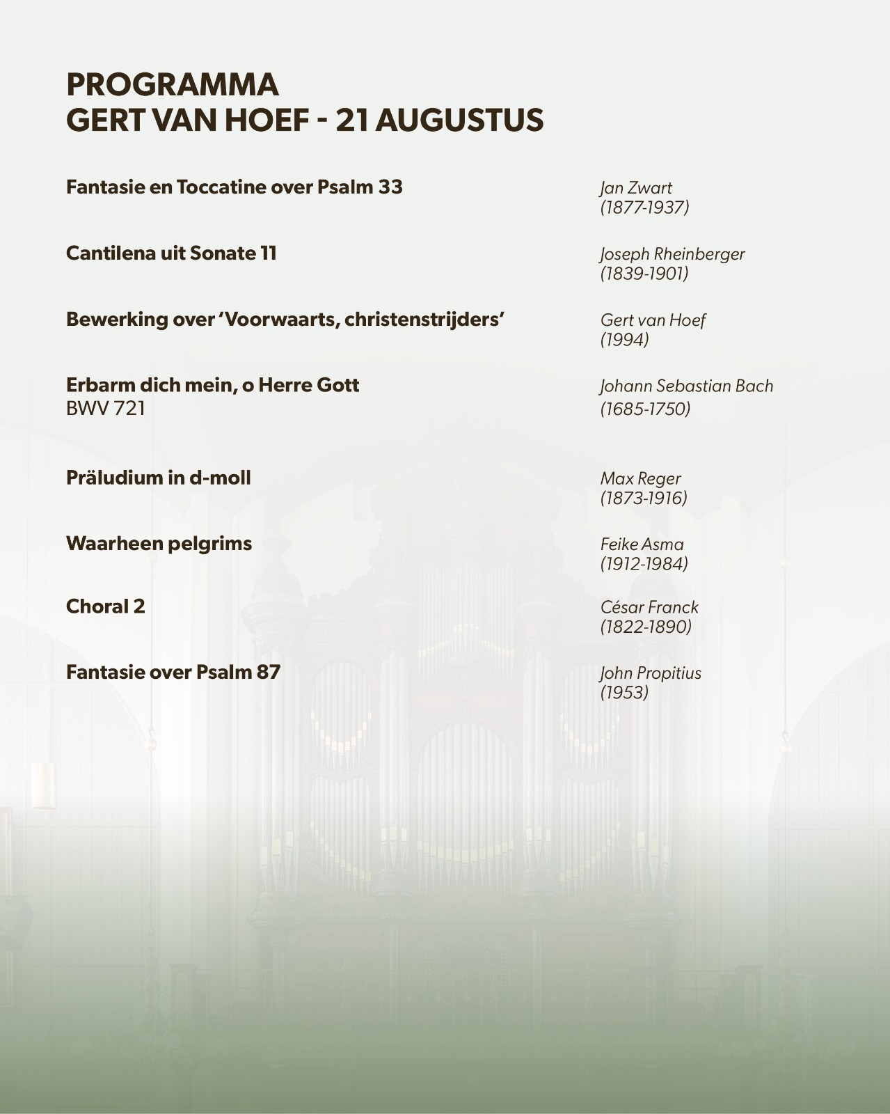 Programma - Gert van Hoef in Bergen op Zoom – 2026